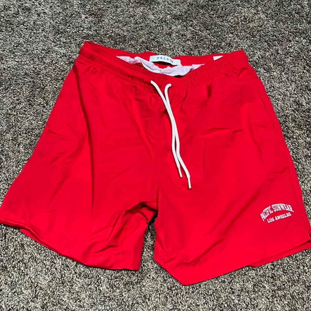 Pacsun red bathing suit with netting cut out